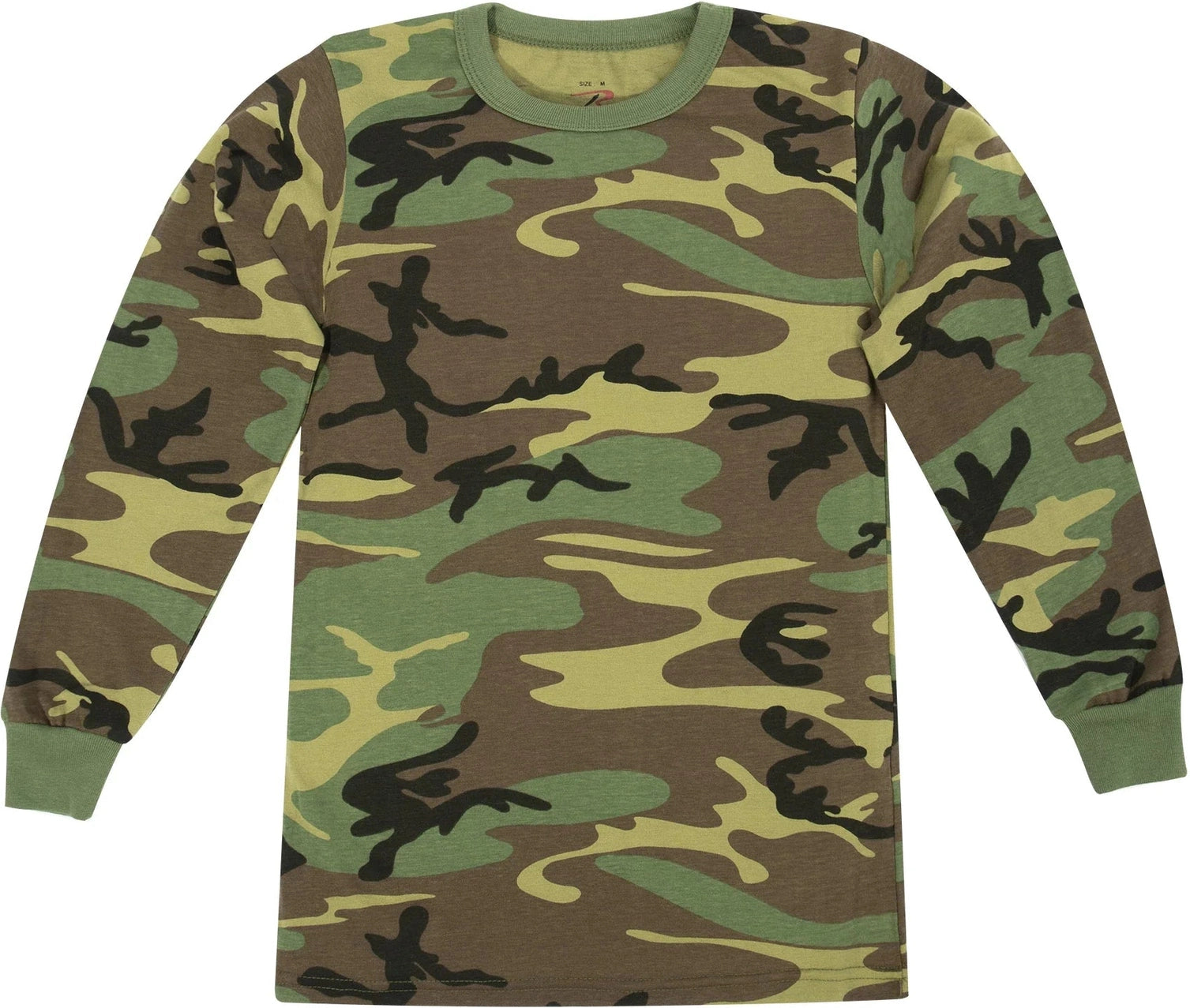 Kids Long Sleeve Camo T-shirt - Woodland / s