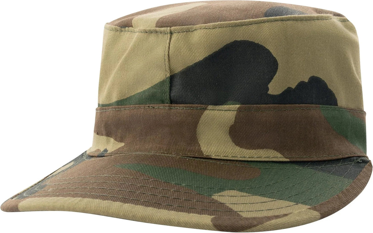 Kids Military Fatigue Cap - Woodland Camo