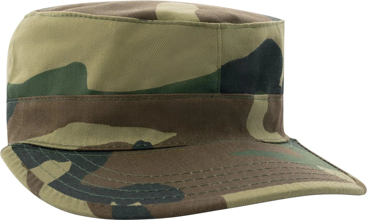 Kids Military Fatigue Cap - Woodland Camo