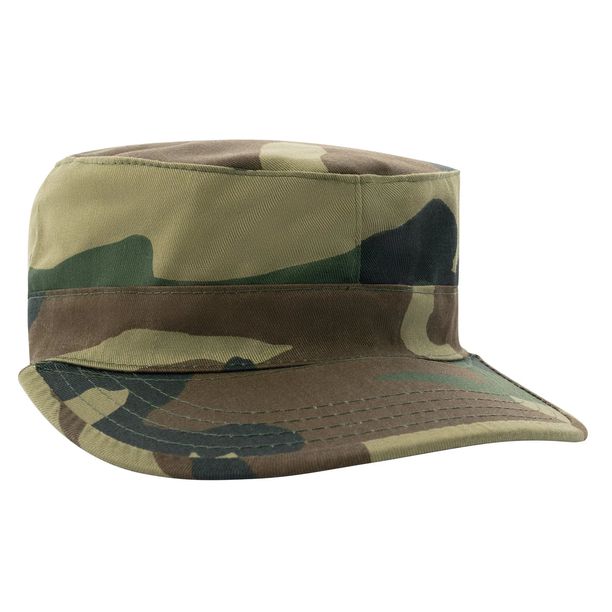 Kids Military Fatigue Cap - Woodland Camo