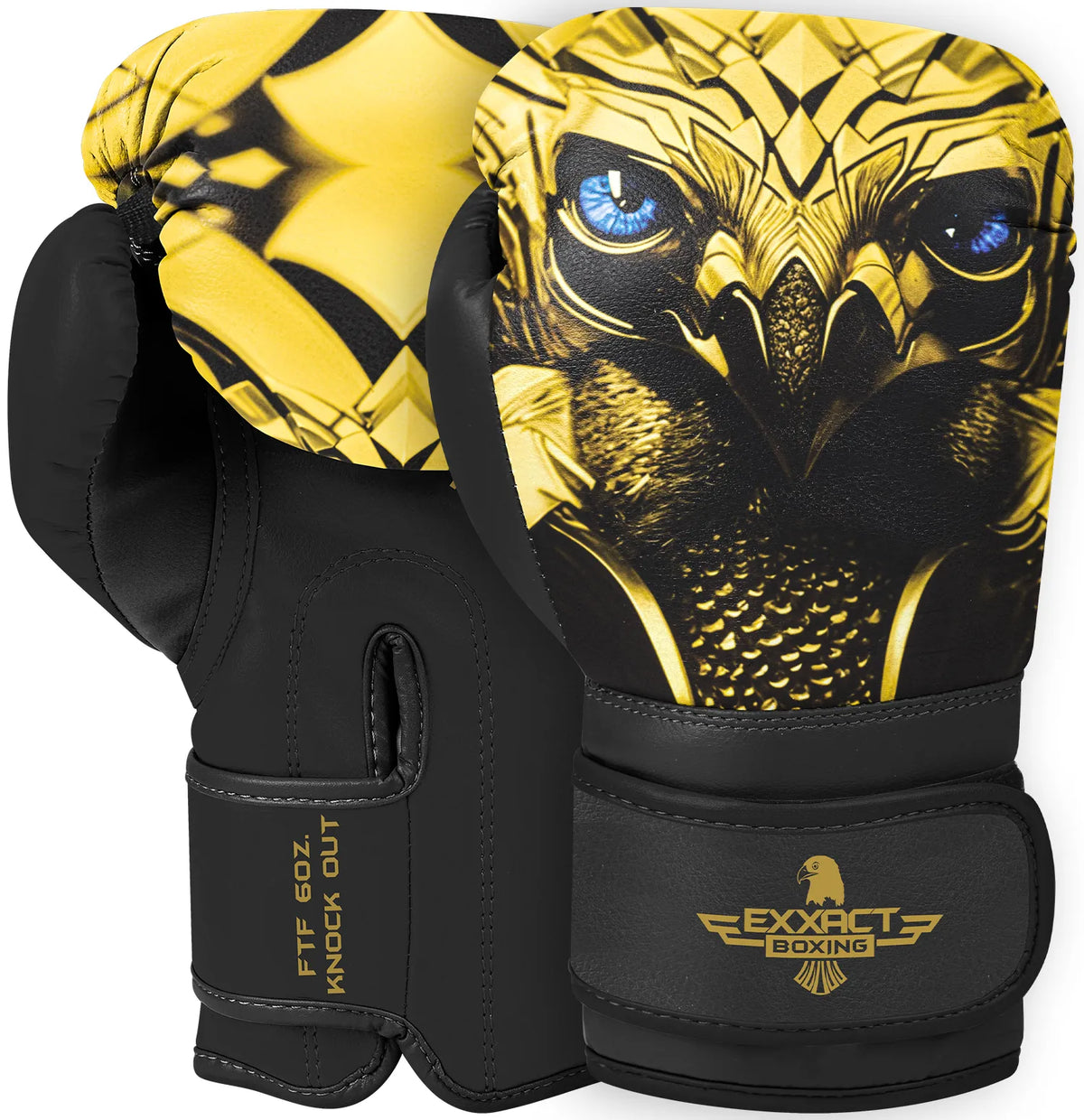 Kids Printed Knockout Boxing Gloves with Padded Protection (eagle)