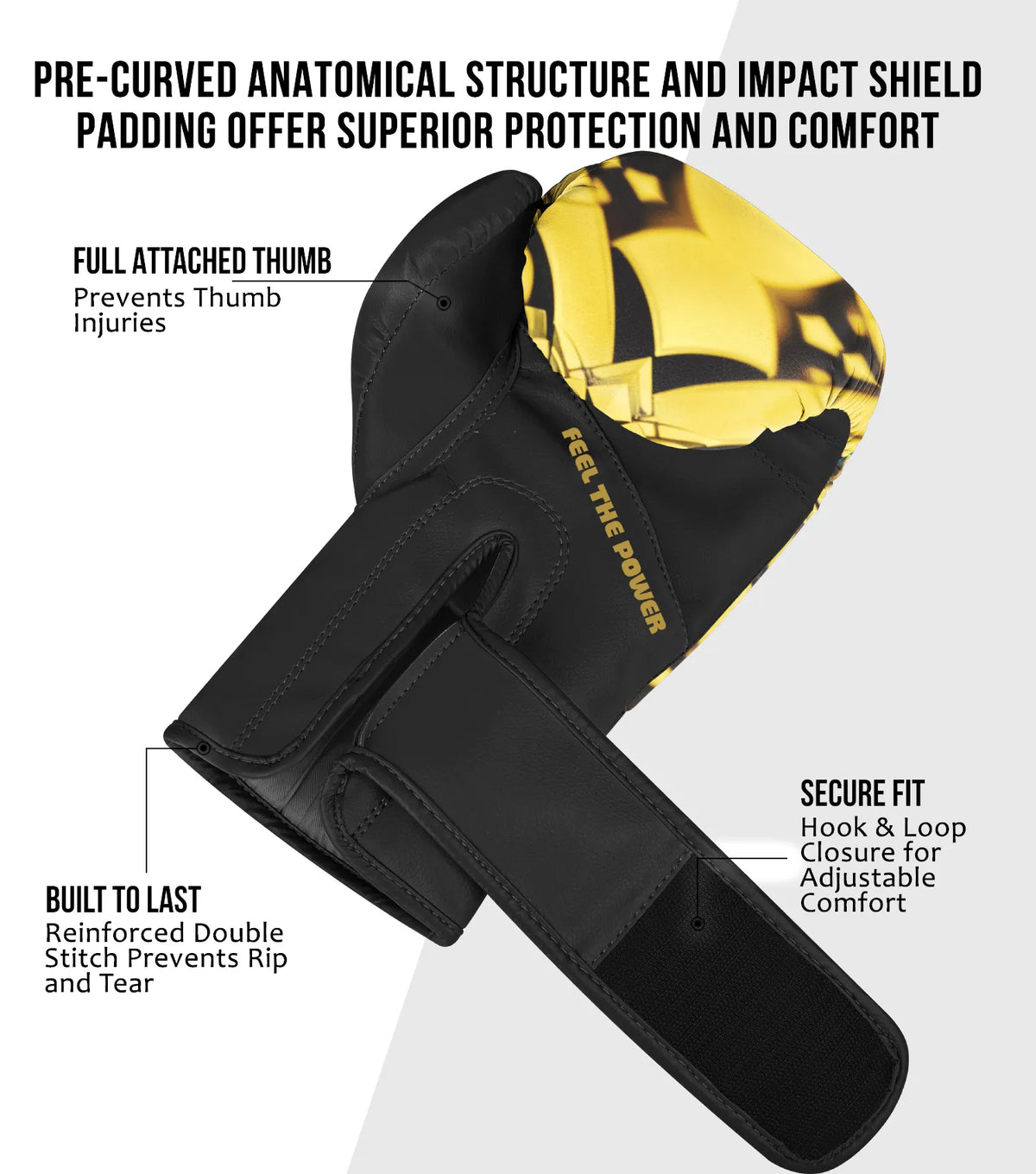 Kids Printed Knockout Boxing Gloves with Padded Protection (eagle)