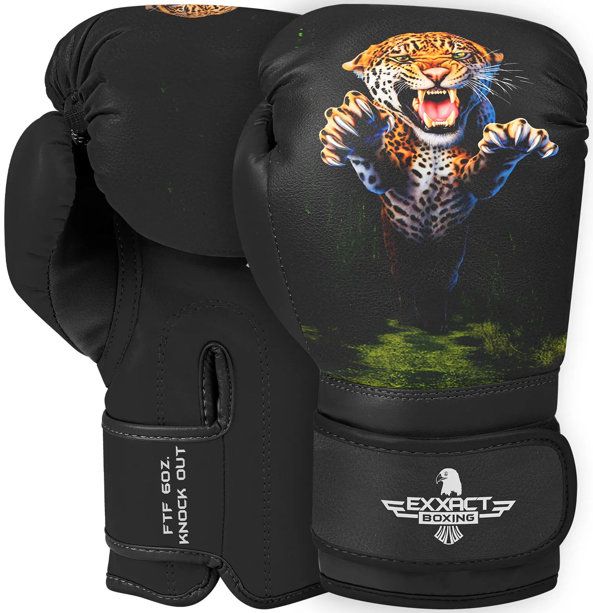Kids Printed Knockout Boxing Gloves with Padded Protection (leopard)