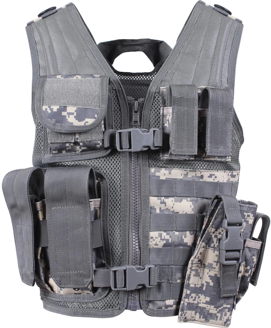 Kid’s Tactical Cross Draw Vest - Acu Digital Camo