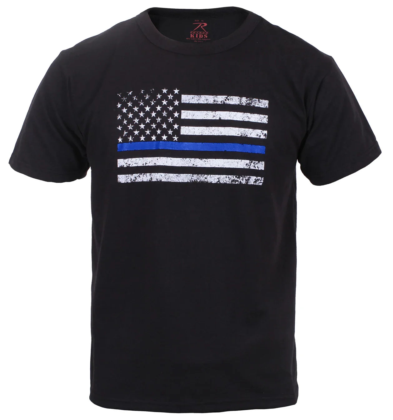 Kids Thin Blue Line us Flag T-shirt - Xs