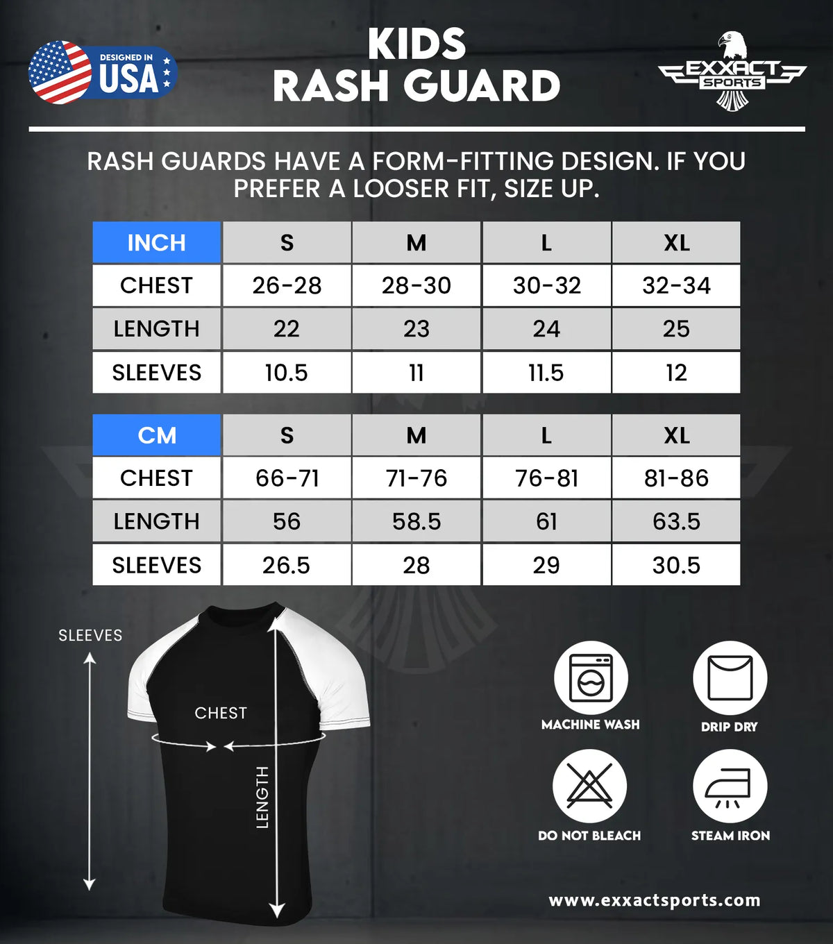 Kids Usa Flag Bjj Rash Guard Short Sleeve