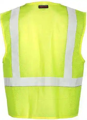 Kishigo 1089 1090 Single Pocket Zipper Mesh Vest Lime