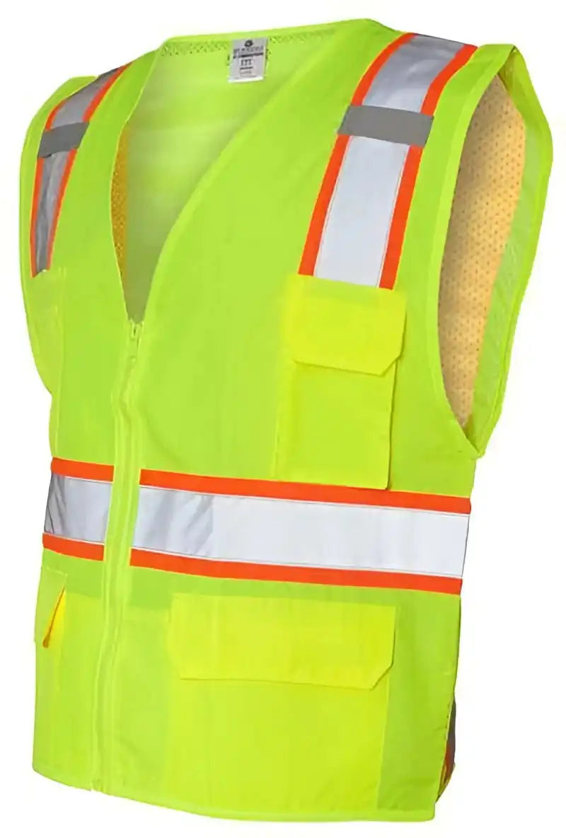 Kishigo 1163 1164 Ultra Cool Solid Front Vest with Mesh Back Lime
