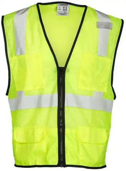 Kishigo 1191 1192 Economy Mesh 6 Pocket Vest Lime