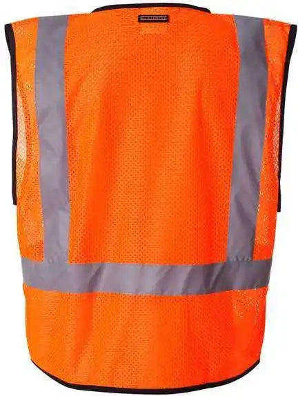 Kishigo 1193 1194 Economy Single Pocket Hook & Loop Mesh Vest Orange