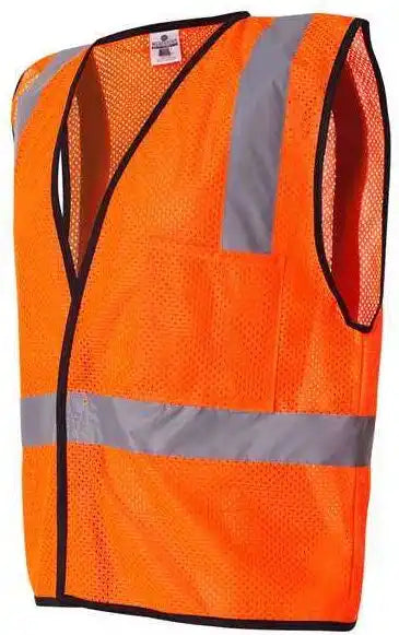Kishigo 1193 1194 Economy Single Pocket Hook & Loop Mesh Vest Orange