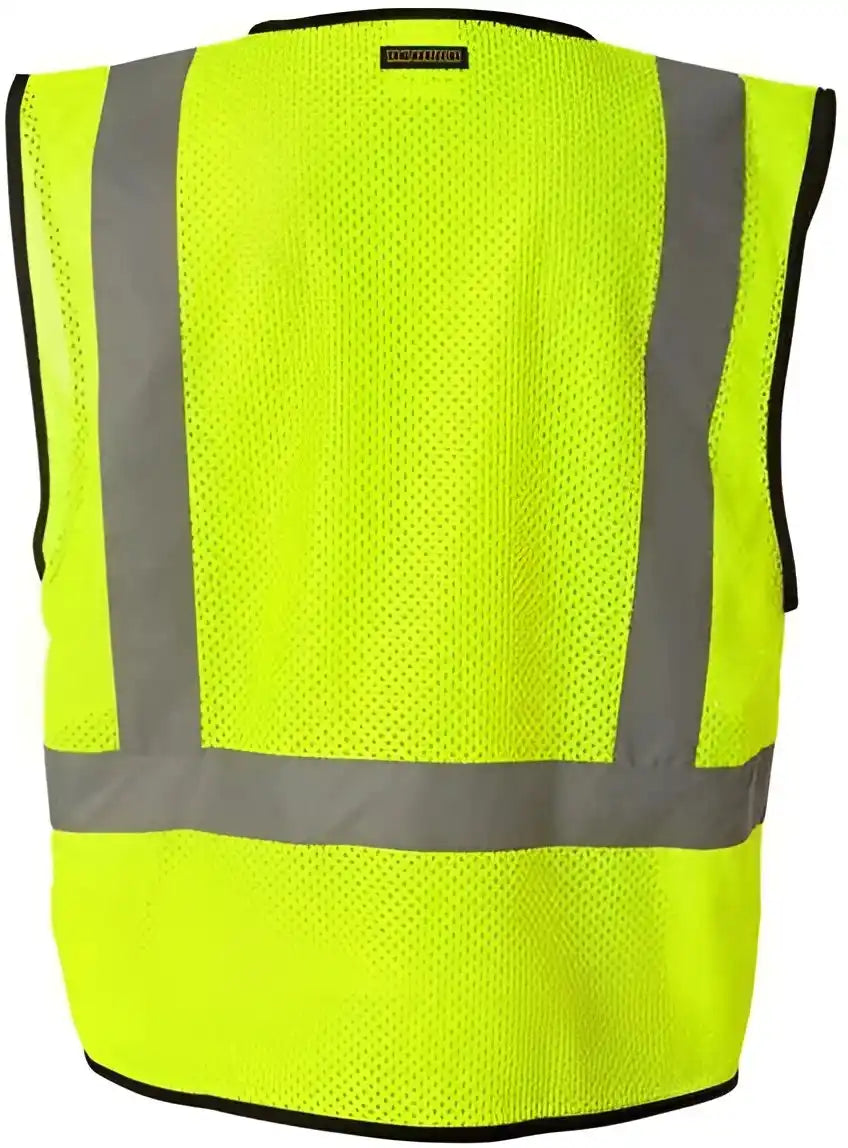 Kishigo 1193 1194 Economy Single Pocket Hook & Loop Mesh Vest Lime