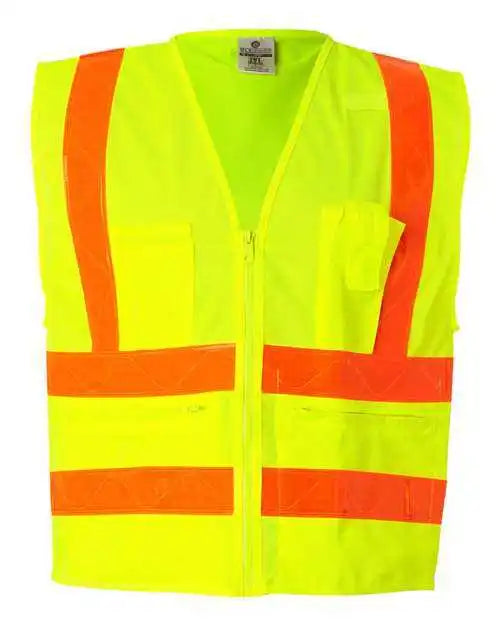 Kishigo 1197-1198 Prismatic Hydrowick-lite Multi Zipper Vest - Lime