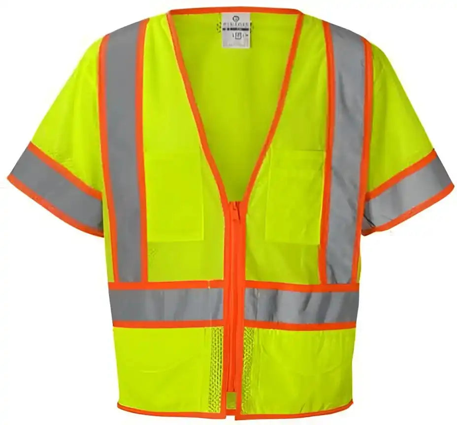 Kishigo 1242 1243 Ultra Cool Six Pocket Mesh Surveyors Vest Lime