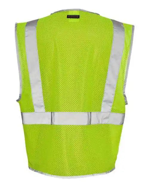 Kishigo 1507-1508 Premium Brilliant Series Three-pocket Zippered Mesh Vest - Lime