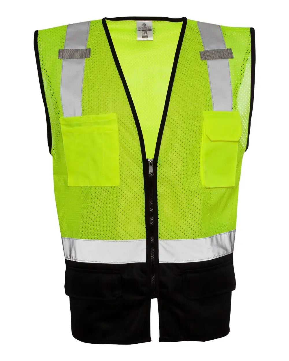 Kishigo 1509 Black Bottom Mesh Class 2 Vest - Lime
