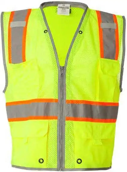 Kishigo 1510 1511 Premium Brilliant Series Heavy Duty Class 2 Vest Lime