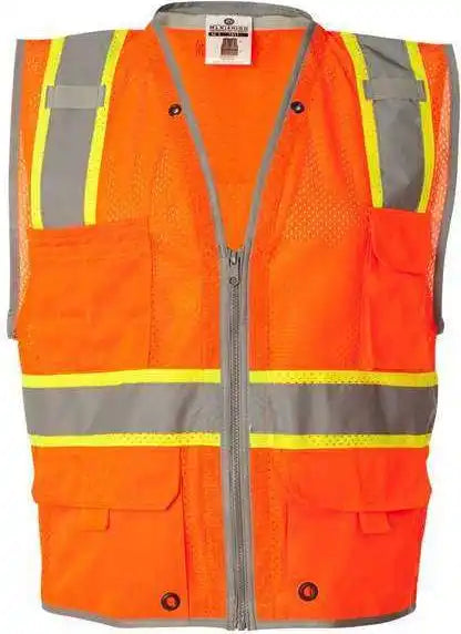 Kishigo 1510 1511 Premium Brilliant Series Heavy Duty Class 2 Vest Orange