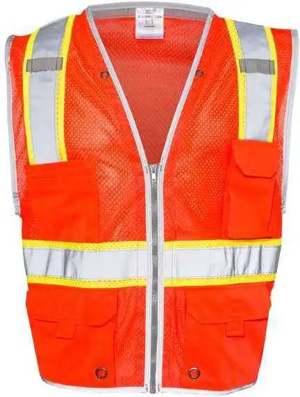Kishigo 1510 1511 Premium Brilliant Series Heavy Duty Class 2 Vest Fluorescent Red (1710)
