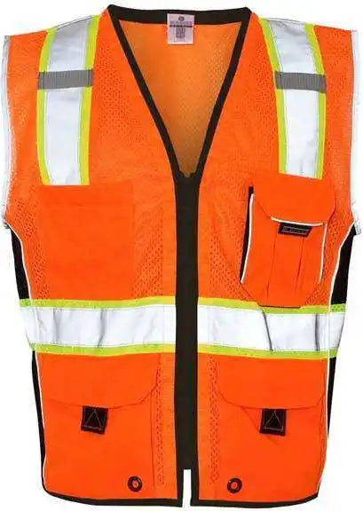 Kishigo 1513 1514 Premium Black Series Heavy Duty Vest Orange