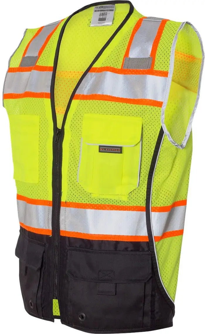 Kishigo 1515-1516 Premium Black Series Bottom Class 2 Vest - Lime