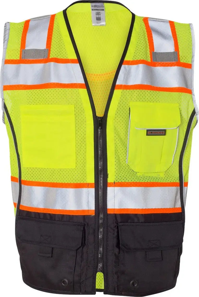 Kishigo 1515-1516 Premium Black Series Bottom Class 2 Vest - Lime