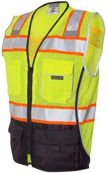 Kishigo 1515 1516 Premium Black Series Bottom Class 2 Vest Lime