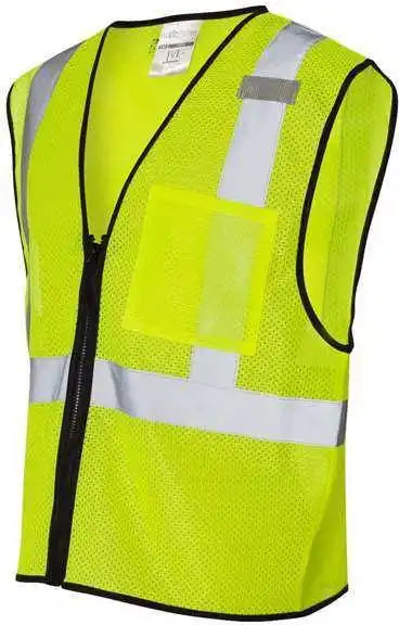 Kishigo 1519-1520 Single Pocket Zipper Mesh Class 2 Vest - Lime
