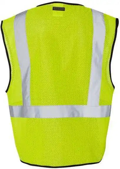 Kishigo 1519-1520 Single Pocket Zipper Mesh Class 2 Vest - Lime