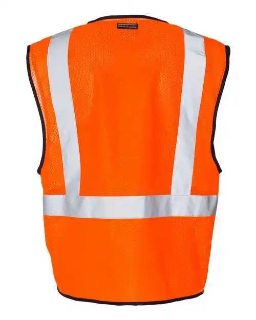 Kishigo 1519-1520 Single Pocket Zipper Mesh Class 2 Vest - Orange