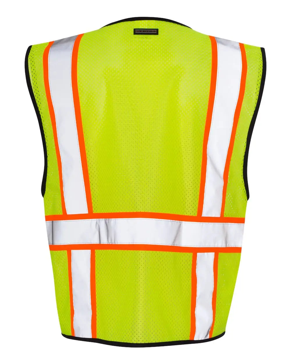 Kishigo 1527-1528 Economy Contrasting Vest with Zippered Front - Lime