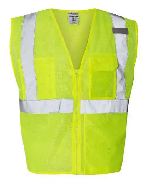 Kishigo 1532-1533 Clear Id Vest with Zipper Closure - Lime