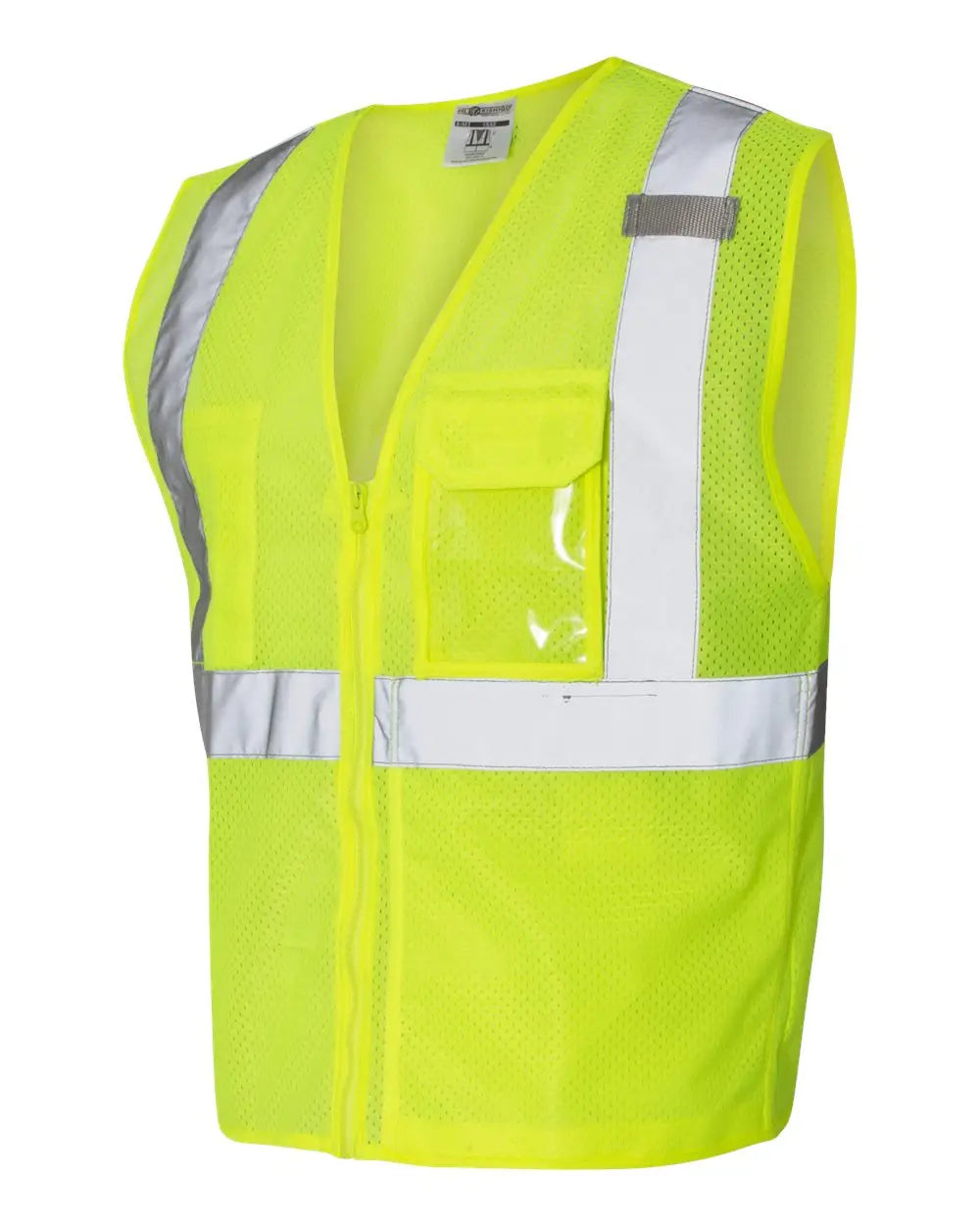 Kishigo 1532 Clear Id Vest with Zipper Closure - Lime / S/m