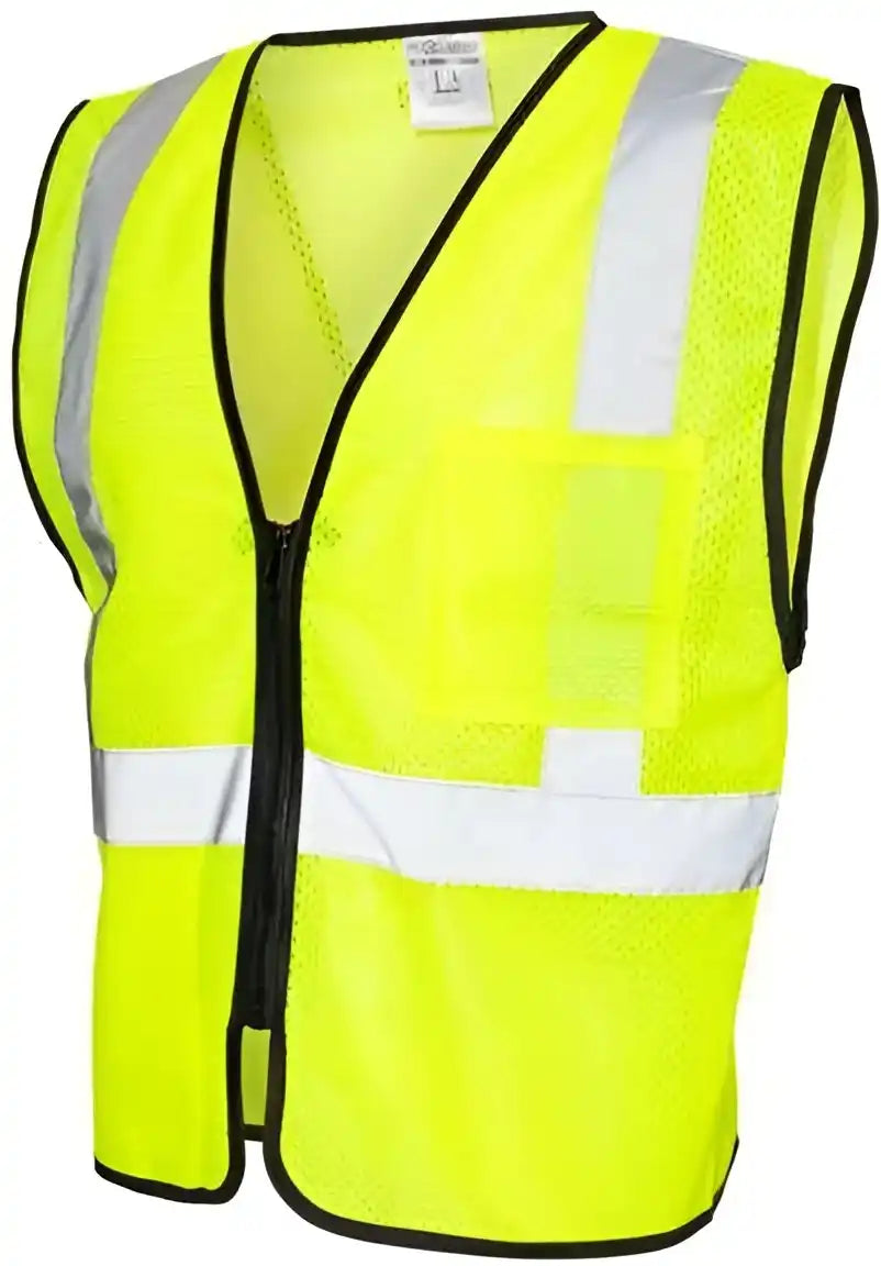 Kishigo 1537-1538 Double-pocket Zippered Economy Class 2 Vest - Lime