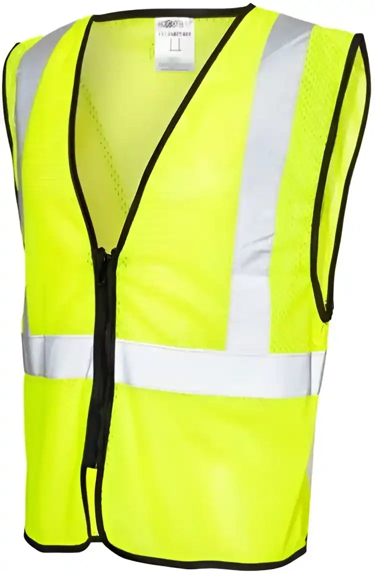 Kishigo 1547 1548 Zippered Mesh Economy Class 2 Vest Lime