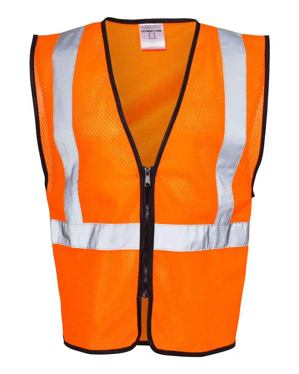 Kishigo 1547-1548 Zippered Mesh Economy Class 2 Vest - Orange - 4/5xl