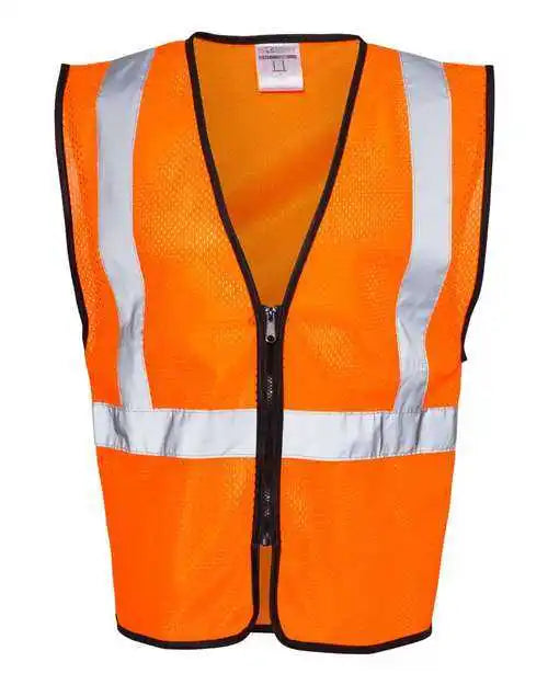 Kishigo 1547-1548 Zippered Mesh Economy Class 2 Vest - Orange