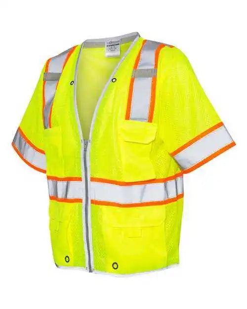 Kishigo 1550-1551 Premium Brilliant Series Heavy Duty Class 3 Vest - Lime