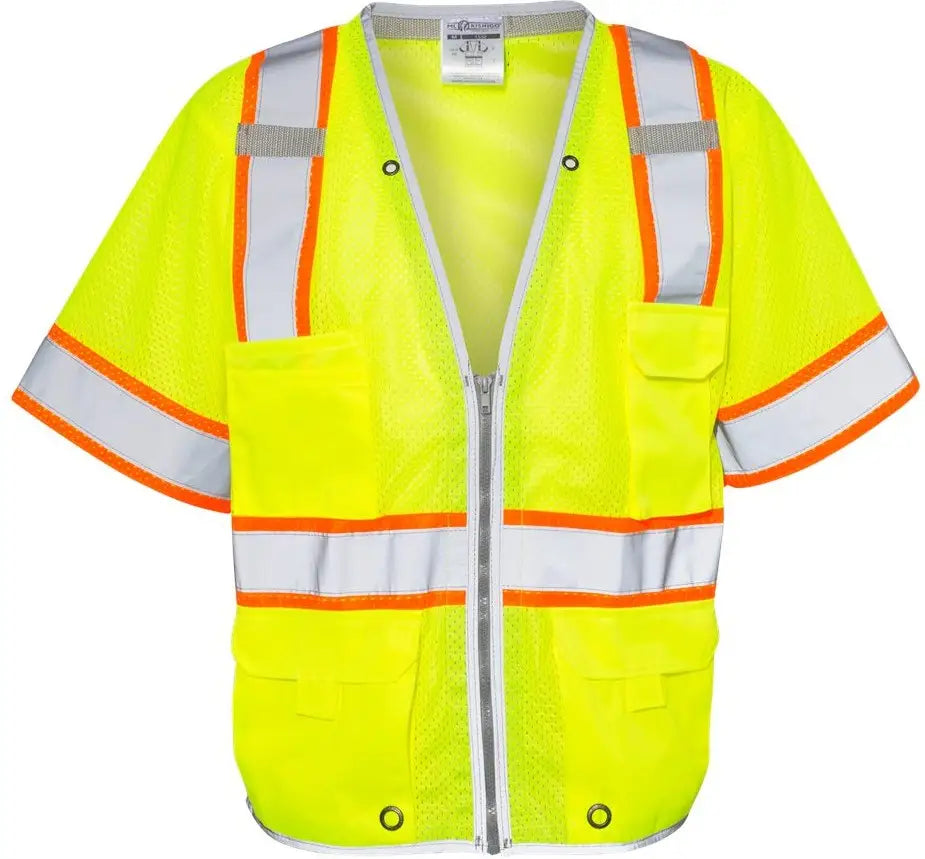 Kishigo 1550-1551 Premium Brilliant Series Heavy Duty Class 3 Vest - Lime