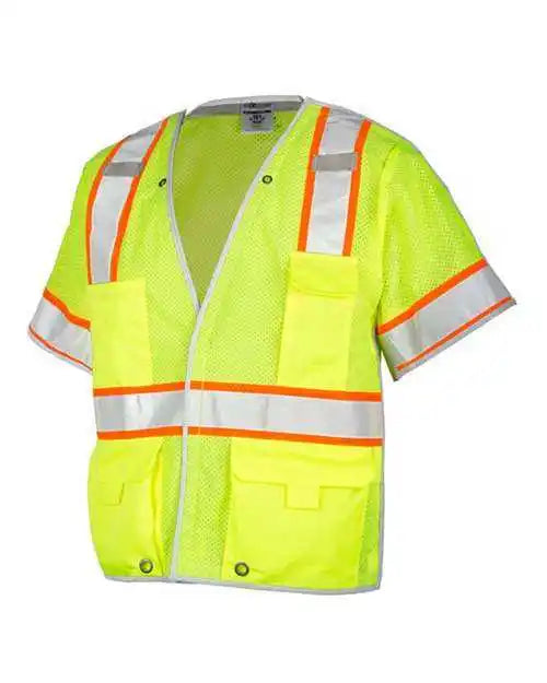 Kishigo 1552-1553b Premium Brilliant Series Breakaway Class 3 Vest - Lime