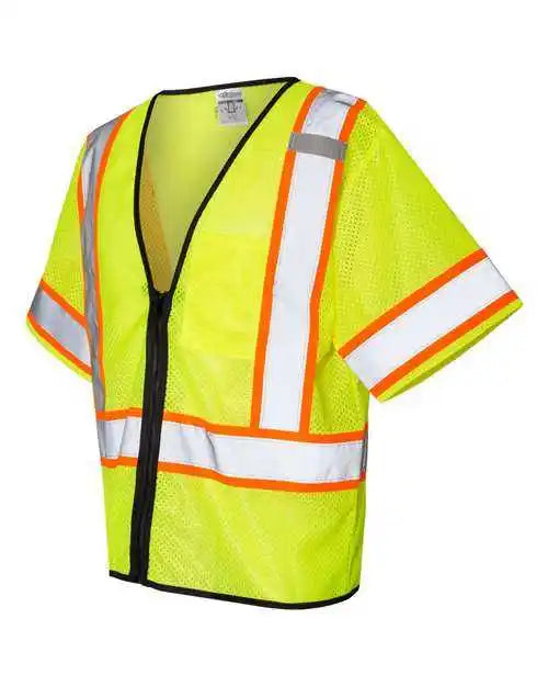 Kishigo 1565-1566 Class 3 Mesh Zippered Vest - Lime