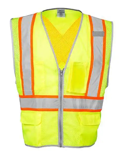Kishigo 1576-1577 Premium Brilliant Series x Back Dual Compliant Vest - Lime