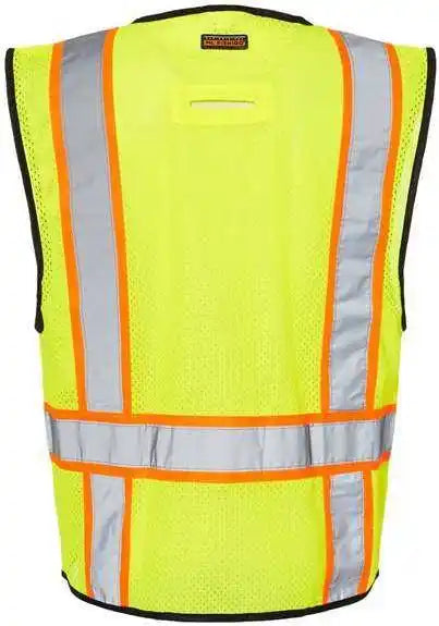 Kishigo 1580-1581 6 Pocket Contrast Class 2 Vest - Lime