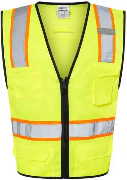 Kishigo 1580-1581 6 Pocket Contrast Class 2 Vest - Lime