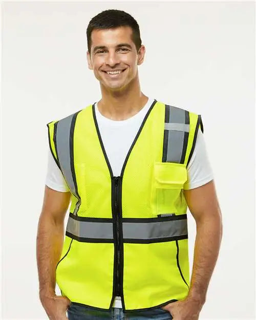 Kishigo 1595-1598 Standard Contrast Vest - Lime Black