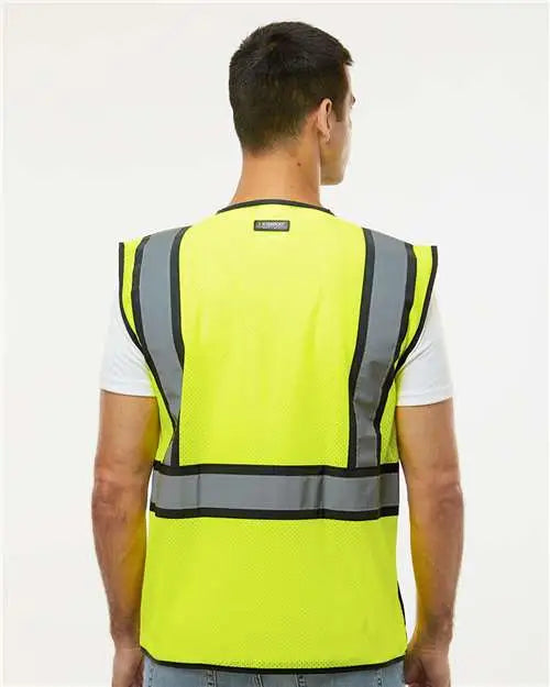 Kishigo 1595-1598 Standard Contrast Vest - Lime Black