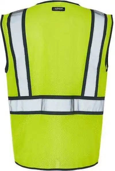 Kishigo 1595 1598 Standard Contrast Vest Lime Black