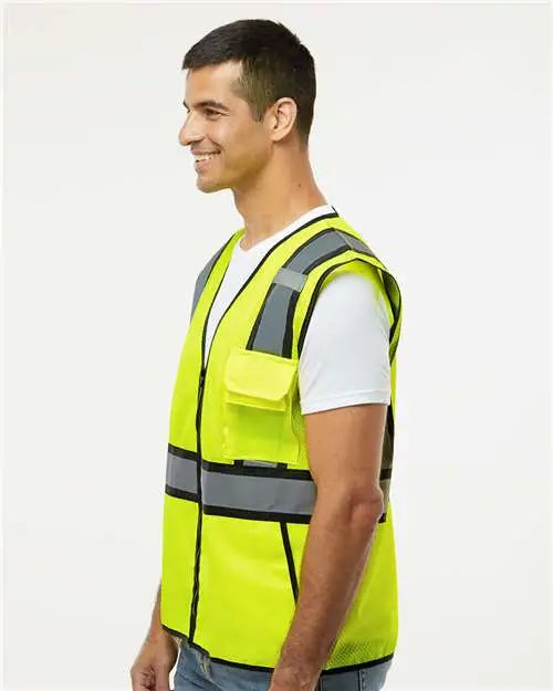 Kishigo 1595-1598 Standard Contrast Vest - Lime Black