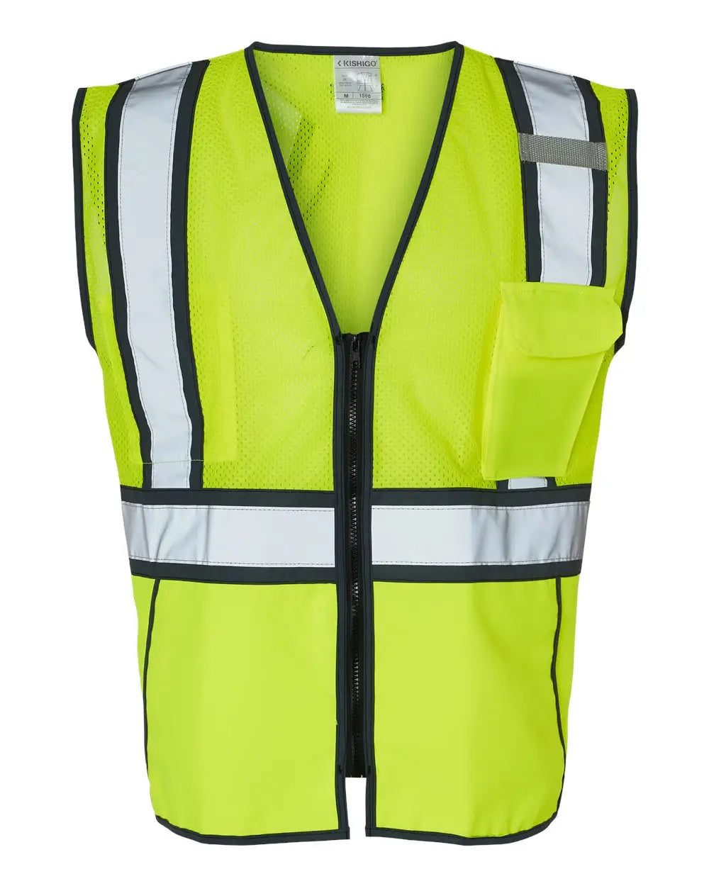 Kishigo 1595-1598 Standard Contrast Vest - Lime Black - m