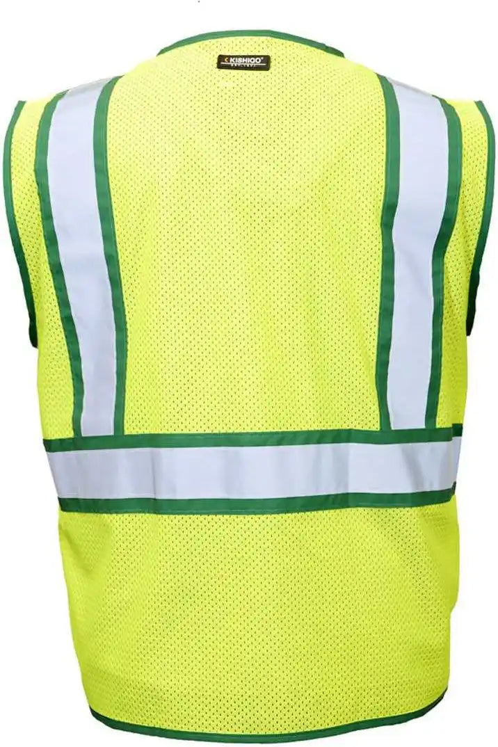 Kishigo 1595 1598 Standard Contrast Vest Lime Green